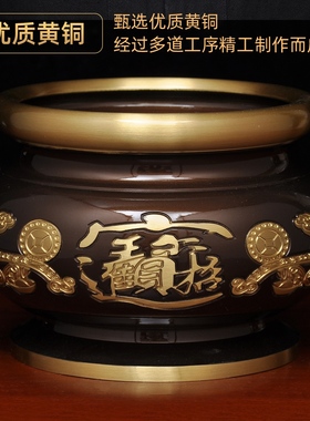 黄铜招财佛具香炉针烛台一对中式花瓶蜡烛台供果盘贡碟烧香线香炉