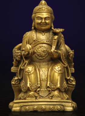 黄铜神像福德风水家居客厅土地婆