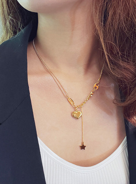 欧拉拉钛钢不掉色项链叠链设计