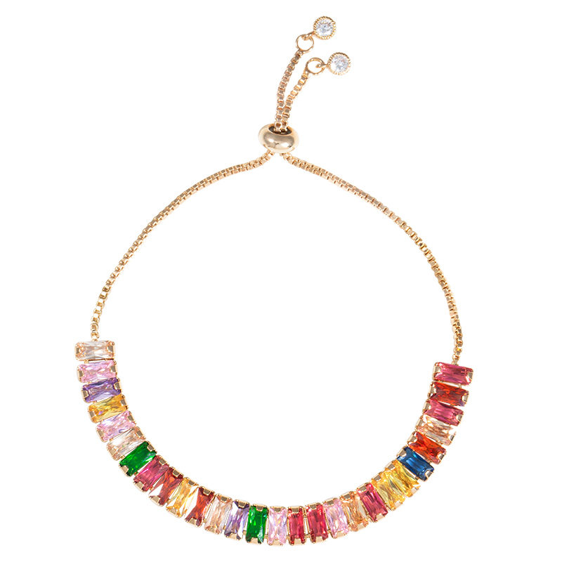 夏季彩色水晶ins小众设计风感手链 欧拉拉手链