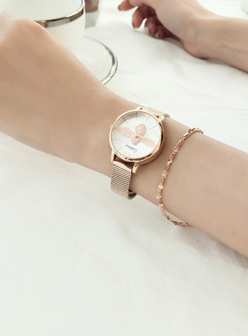 18k双层韩版简约风玫瑰金手链