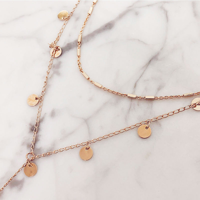 轻奢小众夸张嘻哈女长款简约锁骨链 欧拉拉项链