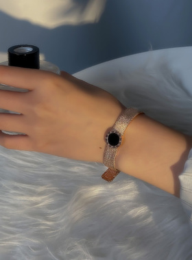 数字ins小众玫瑰金色饰品网手镯