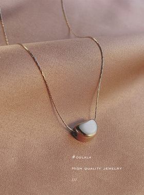 钛钢相思豆豆锁骨链学生项链