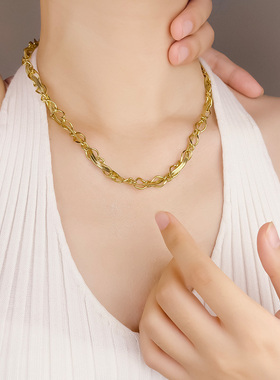 小众主播手工编制钛钢项链