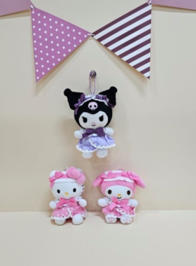 韩国代购正品sanrio三丽鸥凯蒂猫Kitty 公主裙娃娃挂件钥挂饰