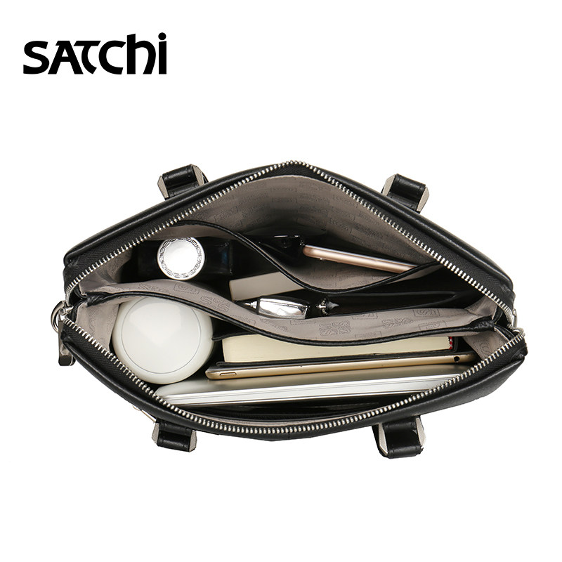 沙驰真皮商务大气竖款手提包公文包 satchi沙驰男士包袋