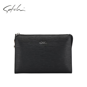 沙驰真皮手包2024早春男士头层牛皮信封包商务大容量密码锁手拿包