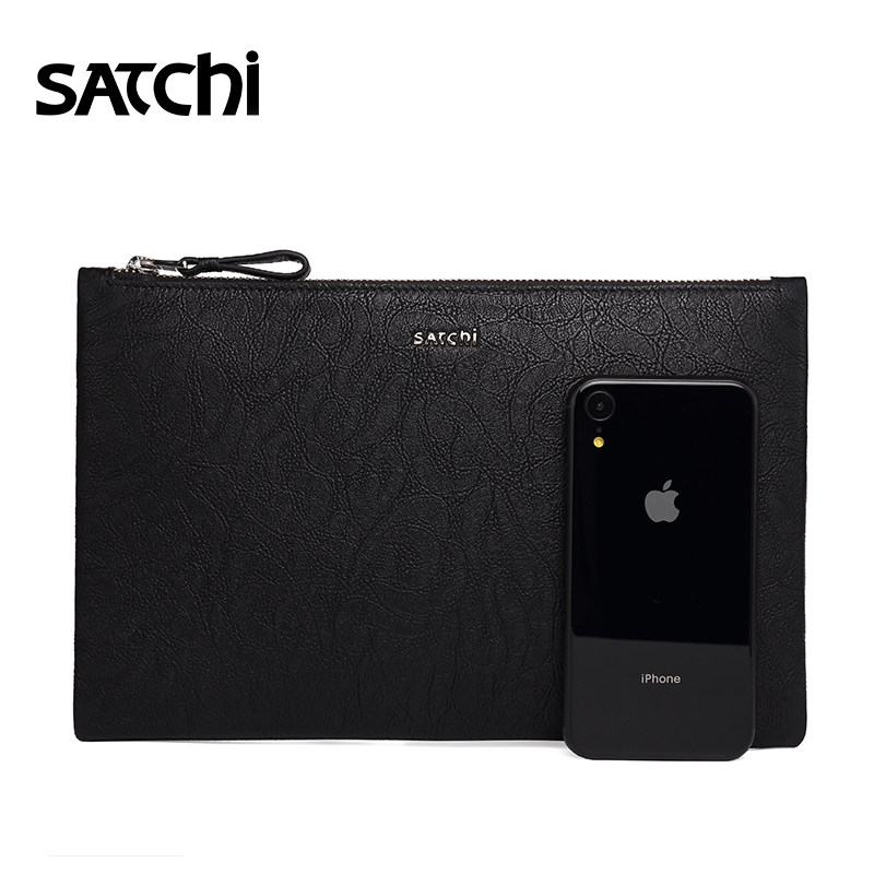 沙驰真皮时尚手抓包手挽包花纹男包 satchi沙驰男士包袋