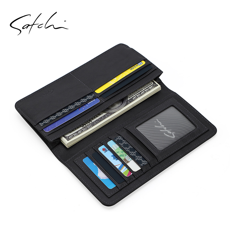 沙驰男包商务多功能竖款休闲钱包 satchi沙驰钱包