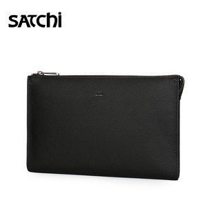 沙驰男包真皮商务休闲头层纯牛皮信封包简约正品大容量手包手拿包