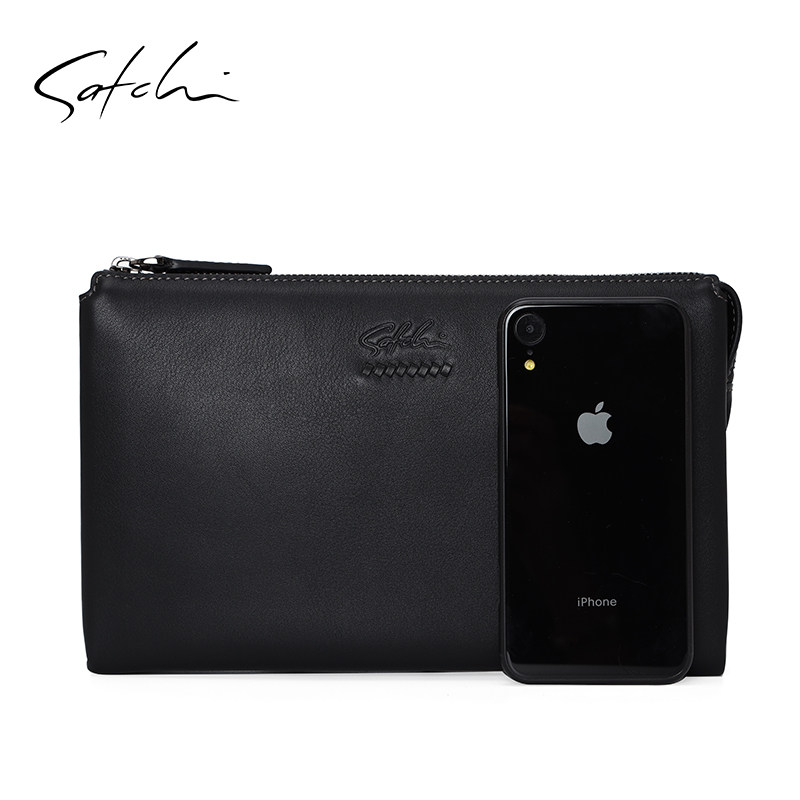 沙驰真皮商务大气休闲头层男包 satchi沙驰男士包袋