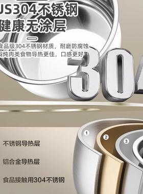 半球家用304不锈钢电压力锅内胆