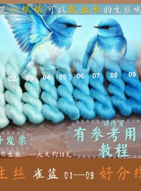 生丝蚕丝线手工diy动物绒鸟绒球