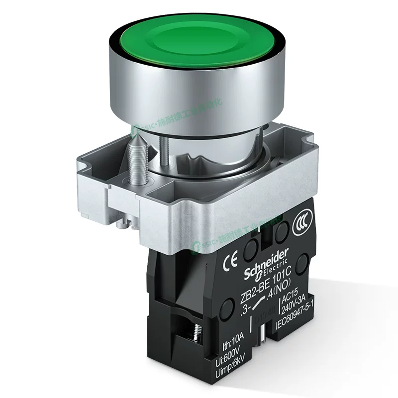Schneider push button switch flat head self-reset start metal start stop 22mm jog xb2ba31c press