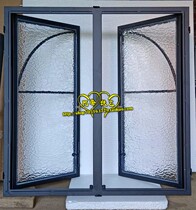 New Brief Kitchen Lighting New Black Iron Art Partition Screen Art Glass Open Window Frame Custom