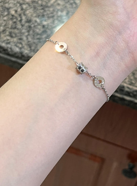 电气白兰可水洗保色罗马吊坠手链