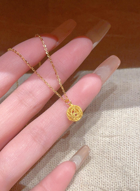 花丝玲珑球~不掉色高端逼真仿真黄金项链新年转运本命年好运毛衣