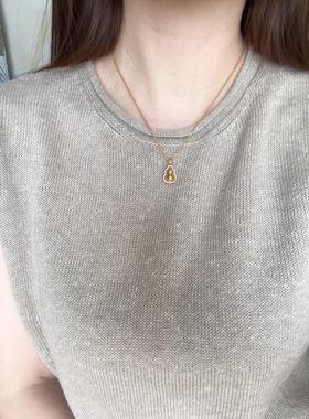 贵气项链套装!镶钻葫芦项链叠搭珍珠大家闺秀正式上档次婚礼宴会