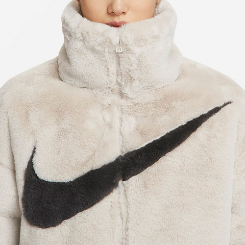 Nike/耐克正品休闲仿貂绒保暖女子立领透气运动立领外套FN0461 - 图1
