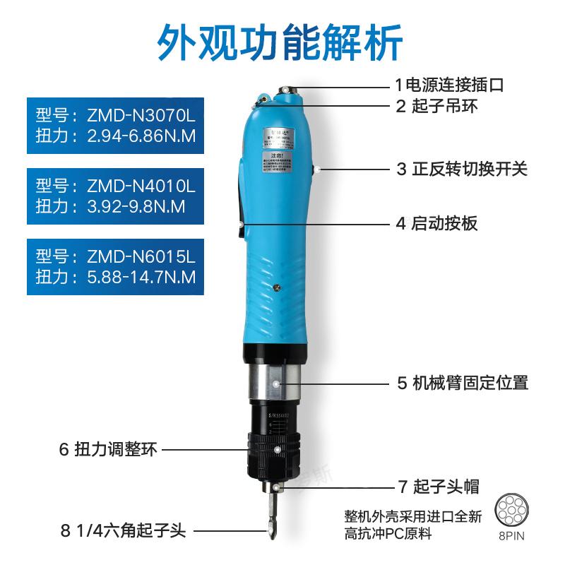 智铭达大扭力无刷电批电动螺丝刀扭力可调电起子改锥带信号螺丝批 - 图0