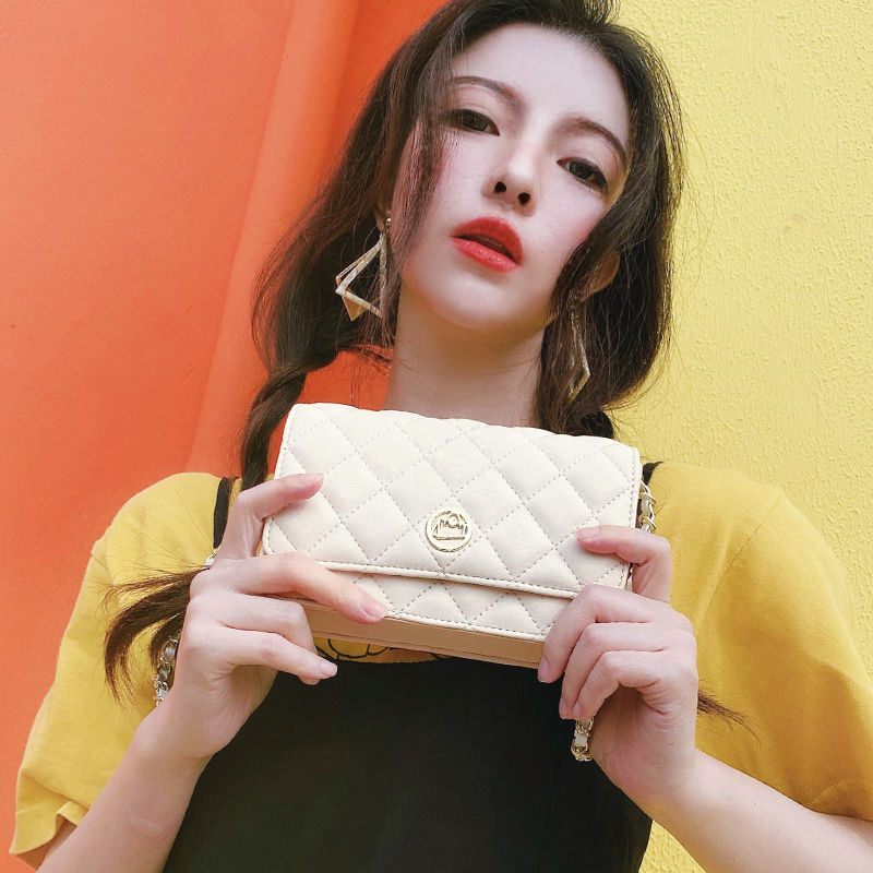 小香风菱格2020新款潮单肩ck斜挎包 黑眼袋袋箱包女士包袋