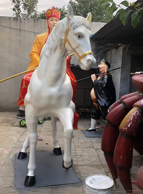大型西游记玻璃钢雕塑唐僧骑马