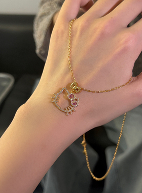 2026爆款猫HelloKitty项链女生款镀18K金饰品闺蜜圣诞节生日礼物