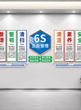 6s管理标识牌工厂车间生产文化墙5s企业仓库质量管理看板标语墙贴