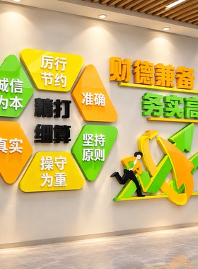 公司财务会计文化墙面装饰办公室员工企业职激励志口号立体标语贴