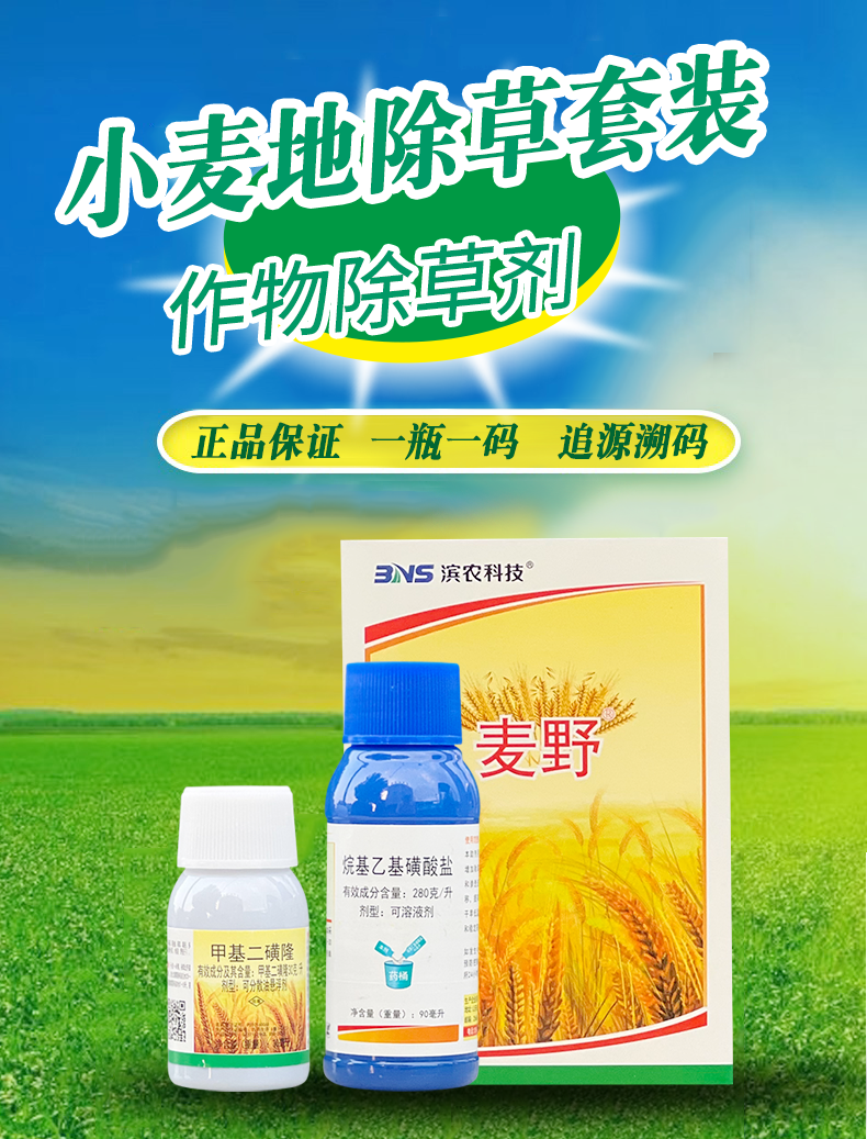 小麦苗后除草剂甲基二磺隆野燕麦荠菜棒头草早熟禾牛繁缕滨农麦野 - 图0