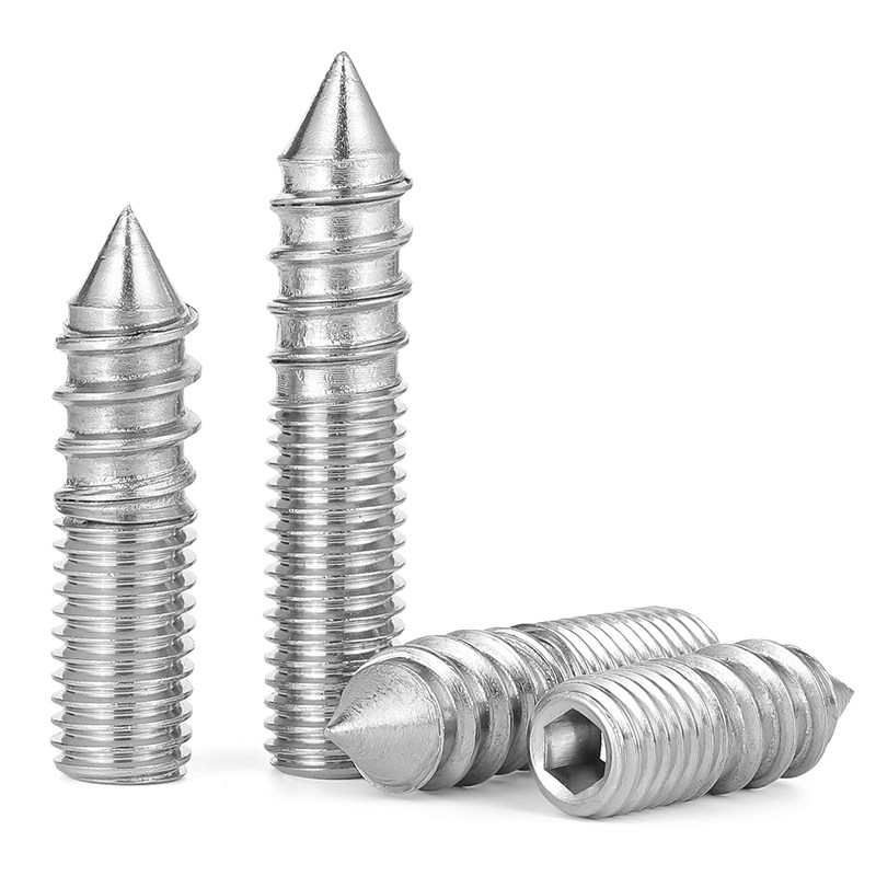 TRB 304不锈钢内六角螺钉尖尾双头牙自攻螺丝家具连接件M4M5M6M8 - 图0