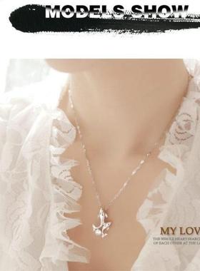 特价925纯银镀白金海豚项坠饰品