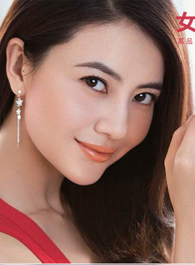 纯银女锆石韩版后优雅百搭耳环