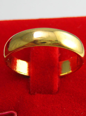 情侣光面指环纯银仿真黄金