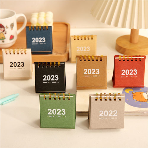 2026-2027年迷你小台历简约无印风复古打卡日历农历桌面装饰摆件 - 图3
