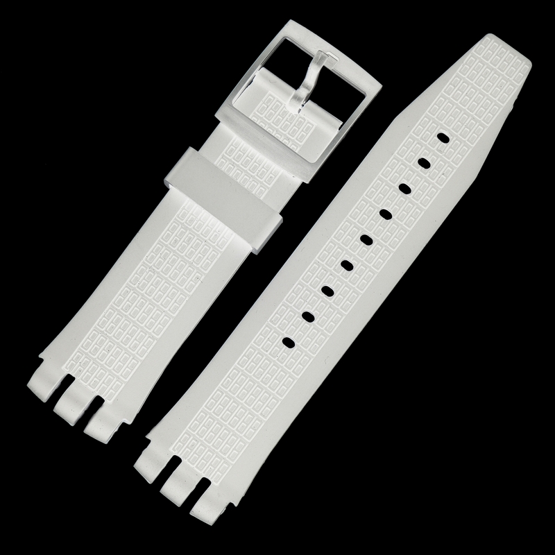 carty硅胶表带  黑色 适用swatch 凹凸口 斯沃琪 22 24胶表带