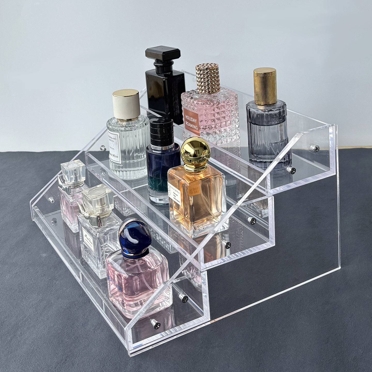 加厚亚克力阶梯收纳盒桌面置物架高承重烈酒洋酒展示架透明香水架,淘宝优惠券,粉丝福利购,淘宝优惠卷