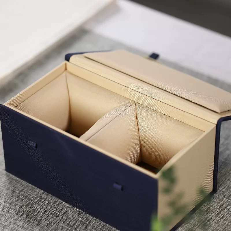 蓝色布艺盒紫砂壶包装礼盒主人杯陶瓷杯单壶盒子茶具配套包装空盒,淘宝优惠券,粉丝福利购,淘宝优惠卷