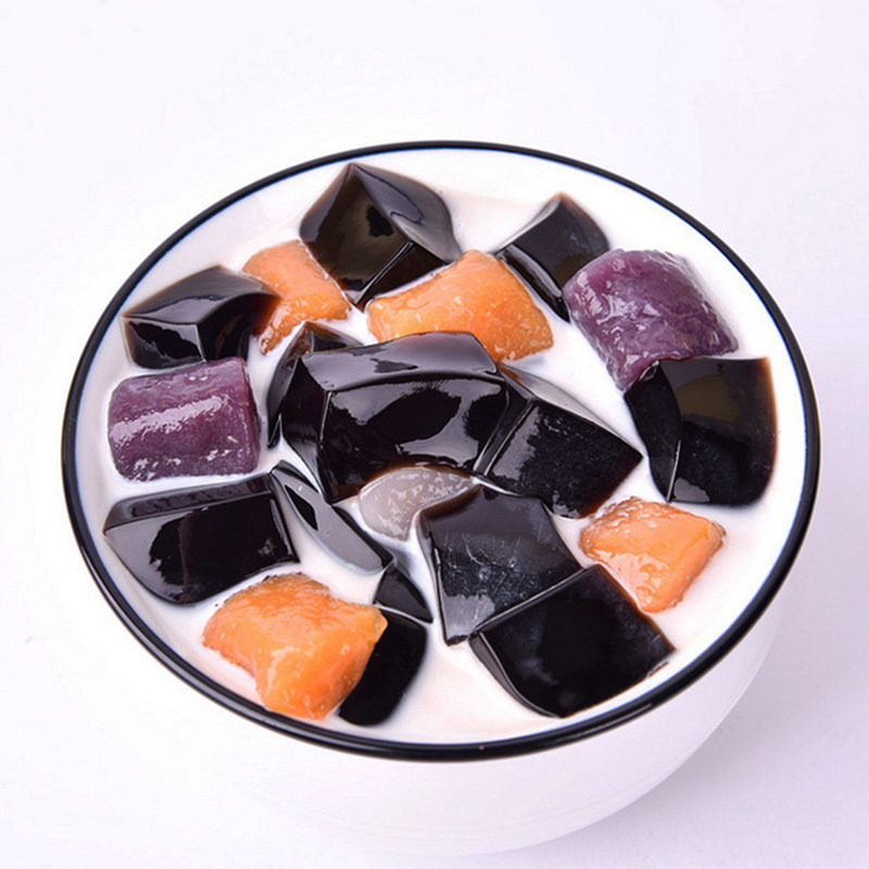 元豆烧仙草粉烧仙草冻黑凉粉台湾风味仙草口味奶茶原料配料1kg_虎窝淘