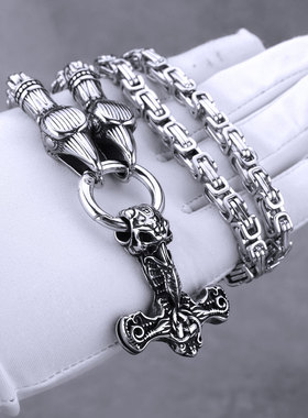 复古维京凯尔特船锚钛钢吊坠