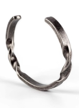 欧美风时尚简约螺旋莫比乌丝环手镯字母情侣男女开口情侣手环饰品