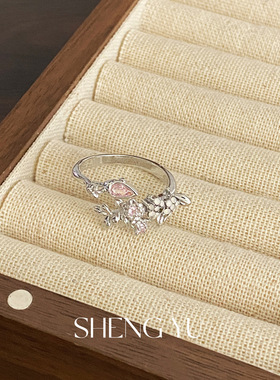 《崩坏3》爱莉希雅真我人之律者誓约食指戒花朵开口锆石精致戒指