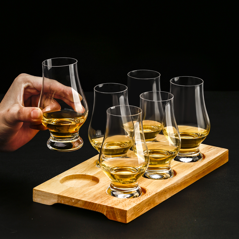 品鉴会专业水晶玻璃威士忌品酒杯日式闻香杯麦芽杯威士忌杯托套装 - 图1
