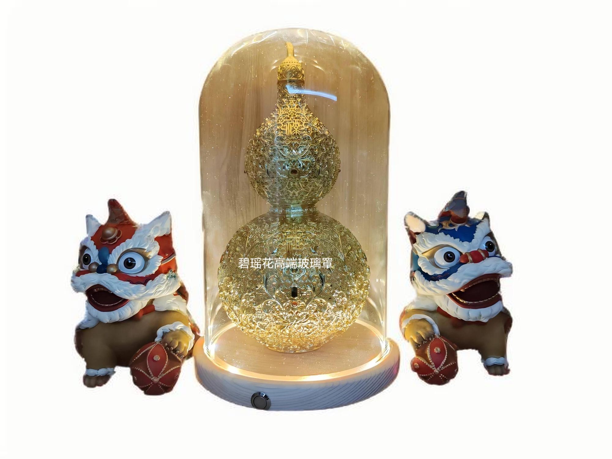 适用于铜师傅真金鎏镀花丝吉祥葫芦实木底防尘罩收纳盒展示盒罩子,淘宝优惠券,粉丝福利购,淘宝优惠卷