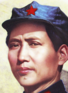 伟人年轻少年毛泽东毛主席画像陶瓷盘中式家居玄关客厅装饰品摆件