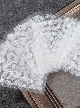 新款圣诞节雪花贴纸美甲白色雪花