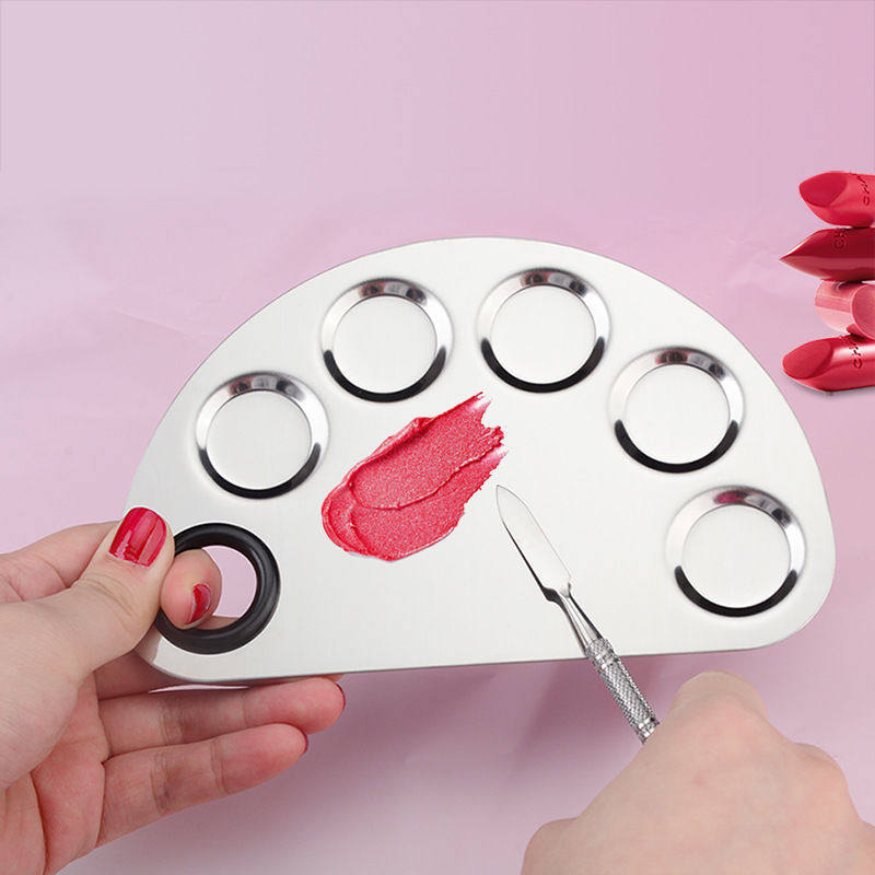 彩妆调色盘调和粉底液调粉底膏不锈钢调色板含调棒美甲工具套装