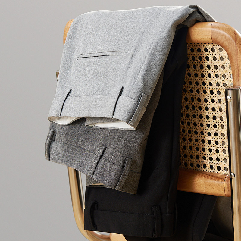 休闲九分秋季修身垂感男士潮西装裤 艾诗祺男装休闲裤