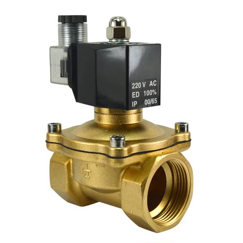 2w塑封防潮常闭电磁阀4分6分1寸水阀开关控制阀铜线AC220V24V金磁 - 图1